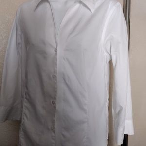 ANNE KLEIN NO IRON WHITE SHIRT SIZE M
